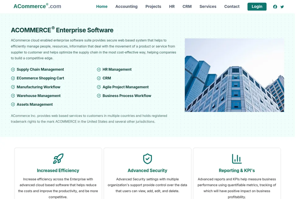 Aperçu de la landing page