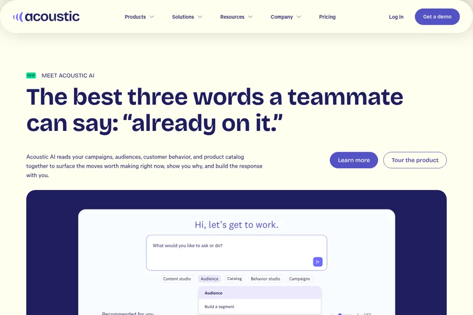 Aperçu de la landing page