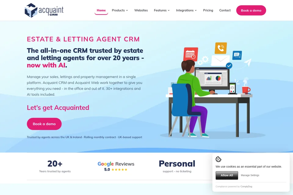 Aperçu de la landing page