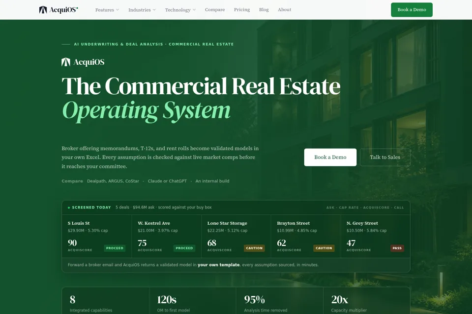 Aperçu de la landing page