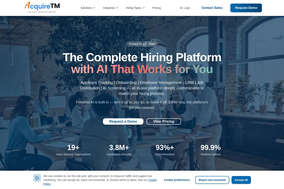 Aperçu de la landing page