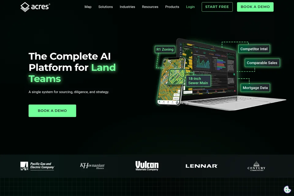 Aperçu de la landing page