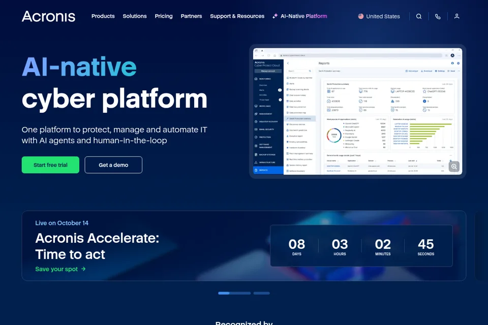 Aperçu de la landing page