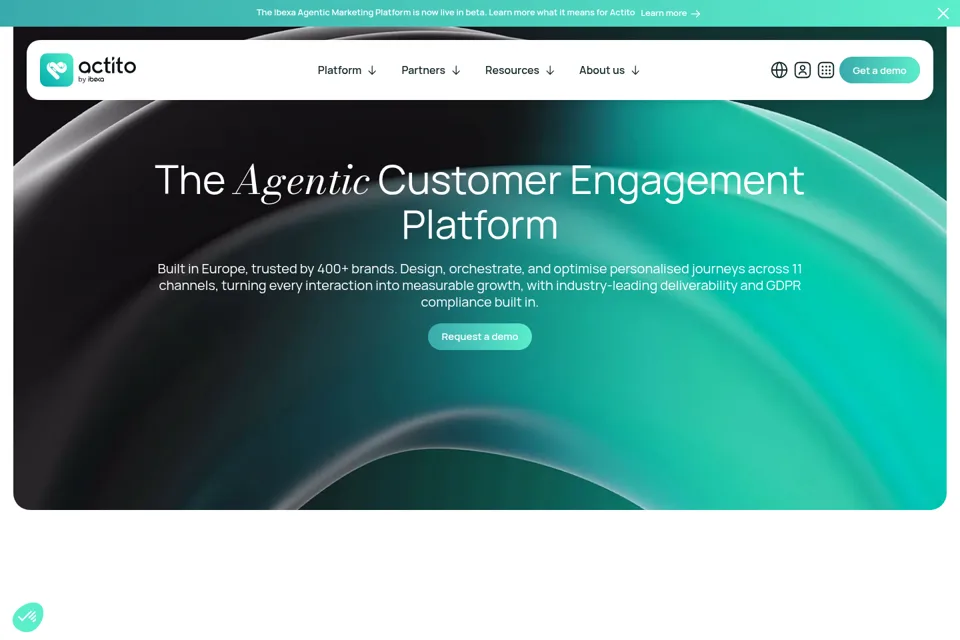Aperçu de la landing page