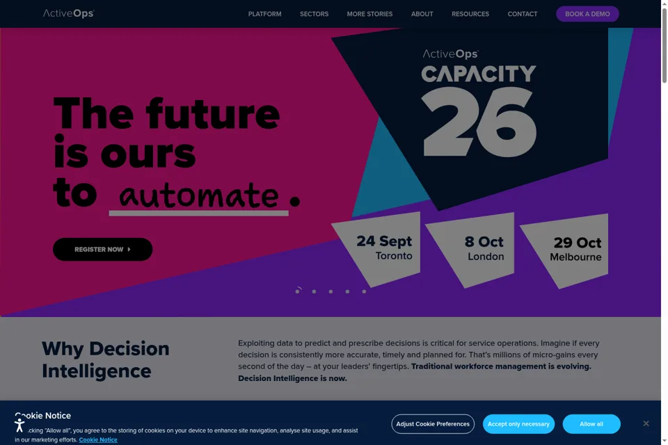 Aperçu de la landing page