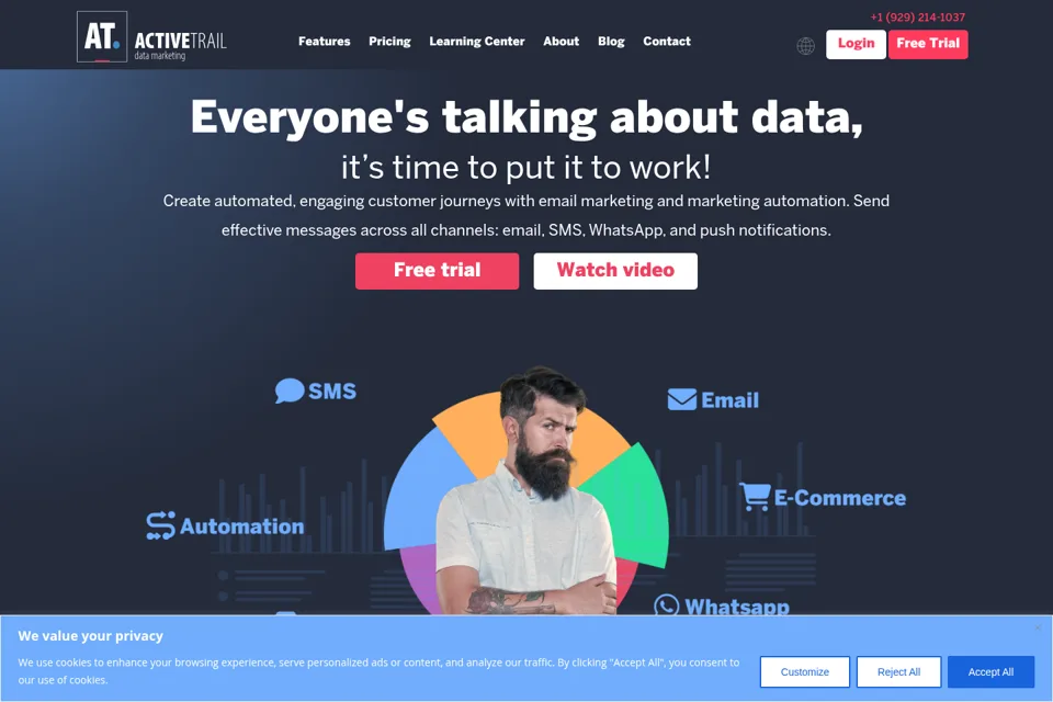 Aperçu de la landing page