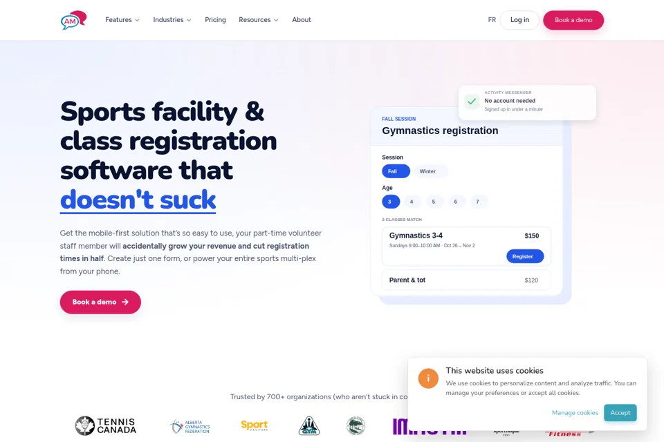 Aperçu de la landing page