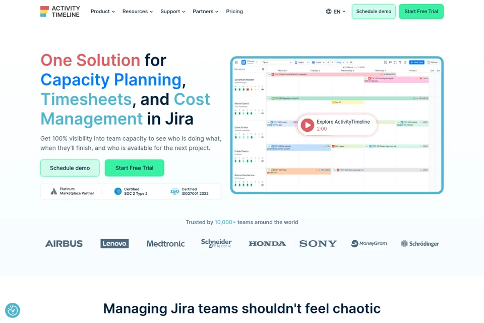 Aperçu de la landing page