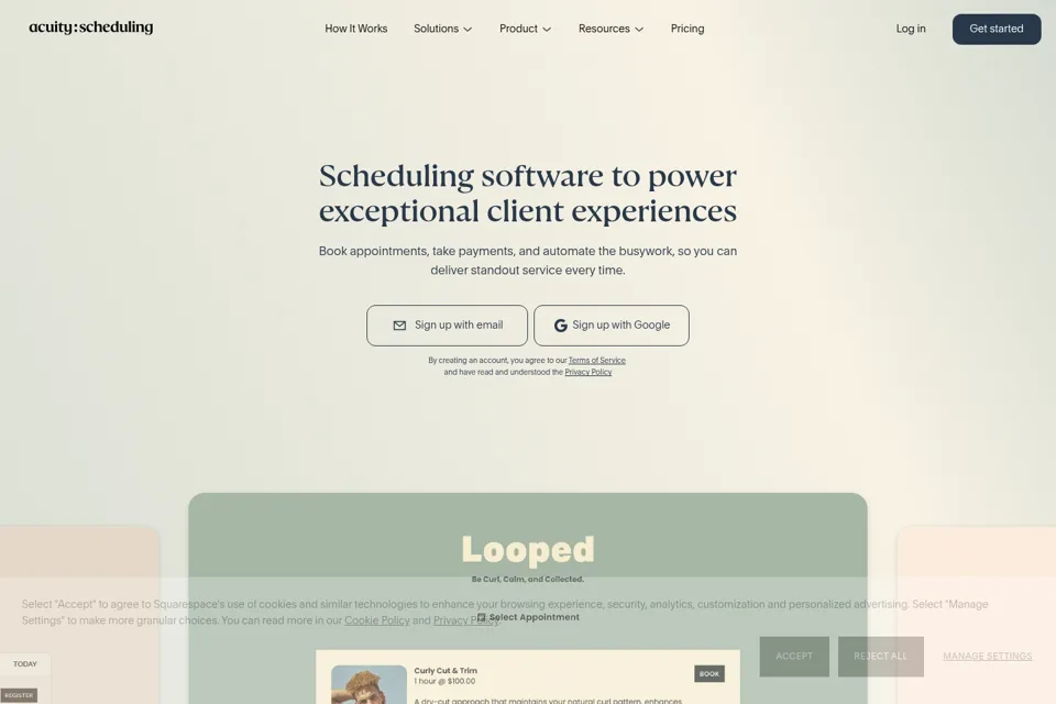 Aperçu de la landing page