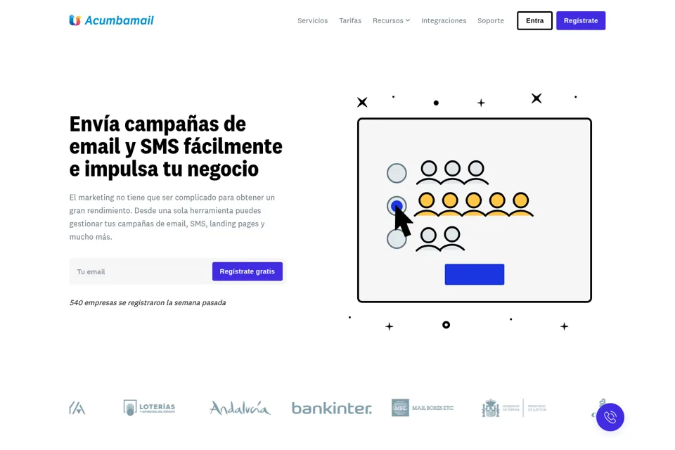 Aperçu de la landing page