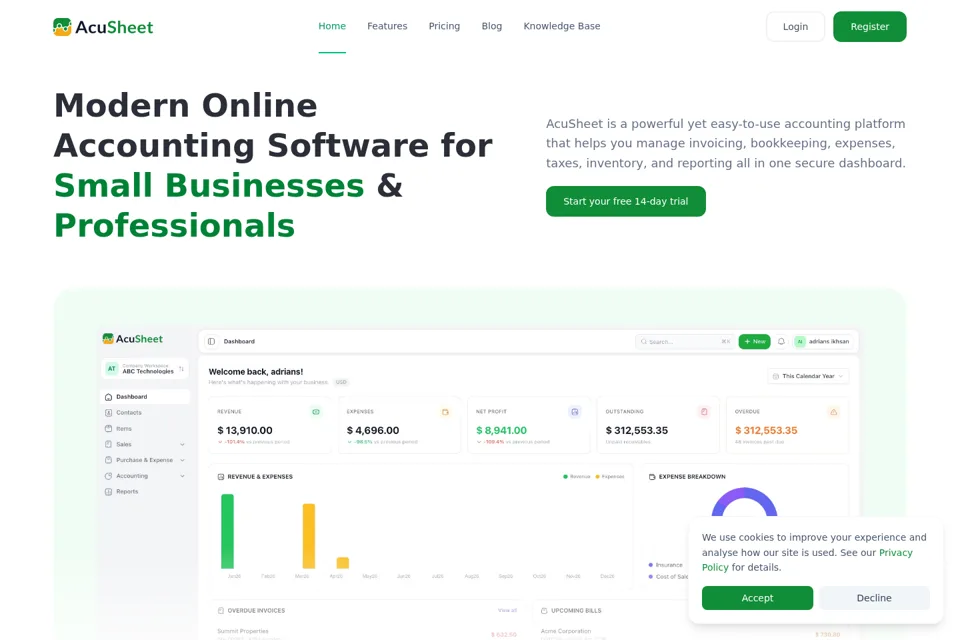 Landing page preview