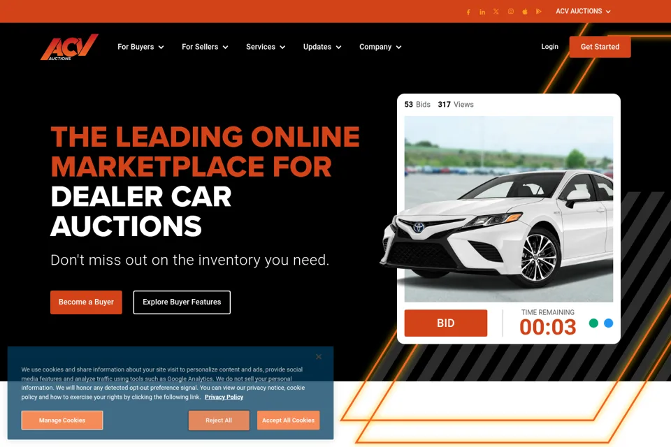 Aperçu de la landing page