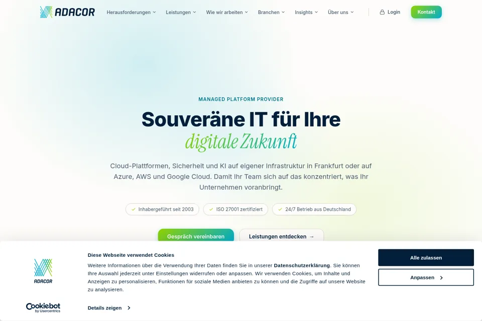 Aperçu de la landing page