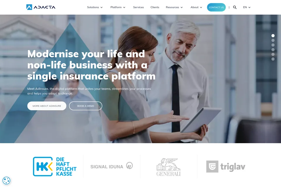 Aperçu de la landing page
