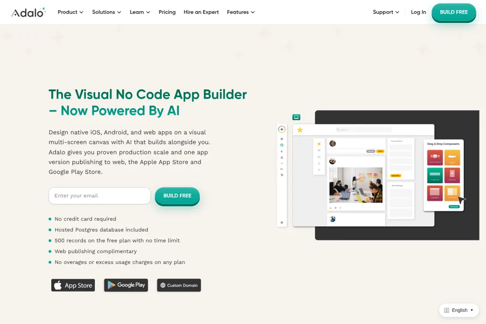Aperçu de la landing page