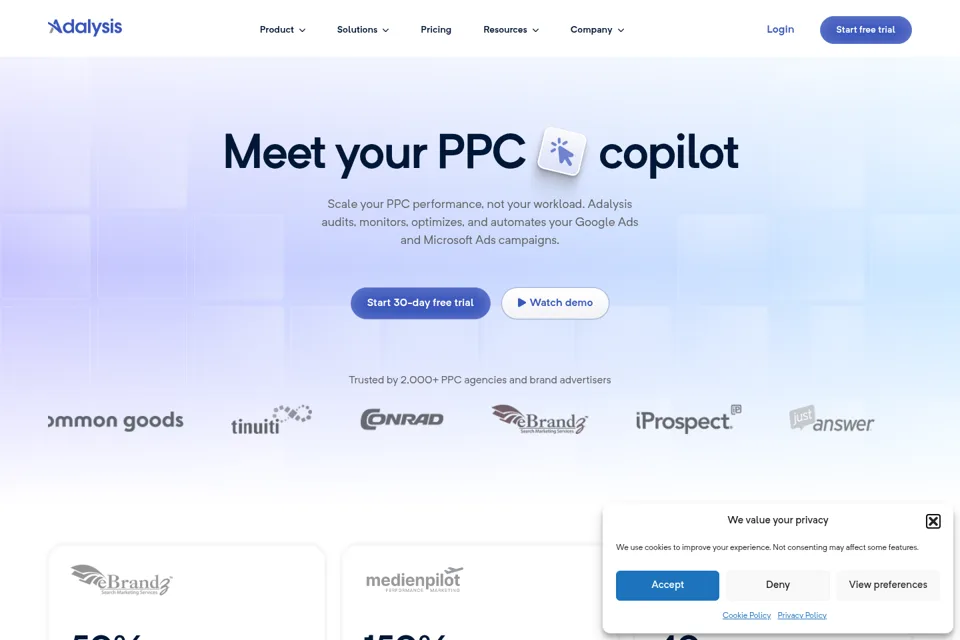 Landing page preview