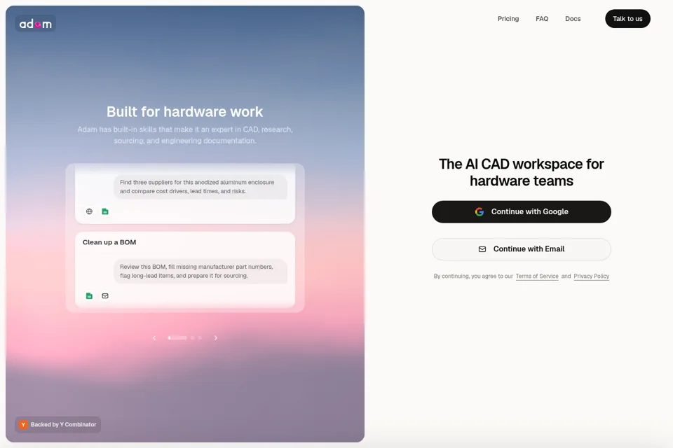 Aperçu de la landing page