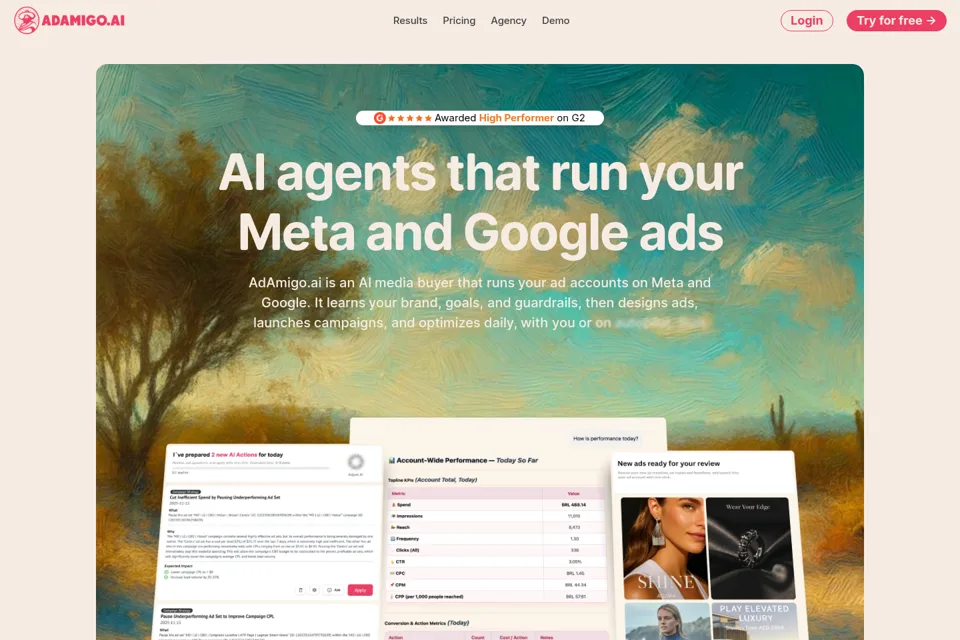 Aperçu de la landing page