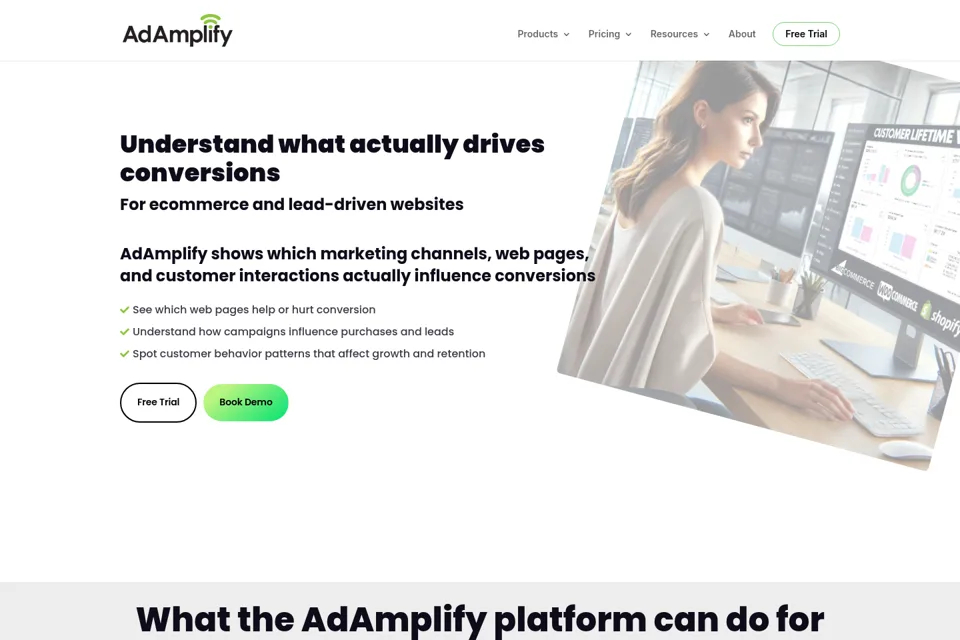 Aperçu de la landing page
