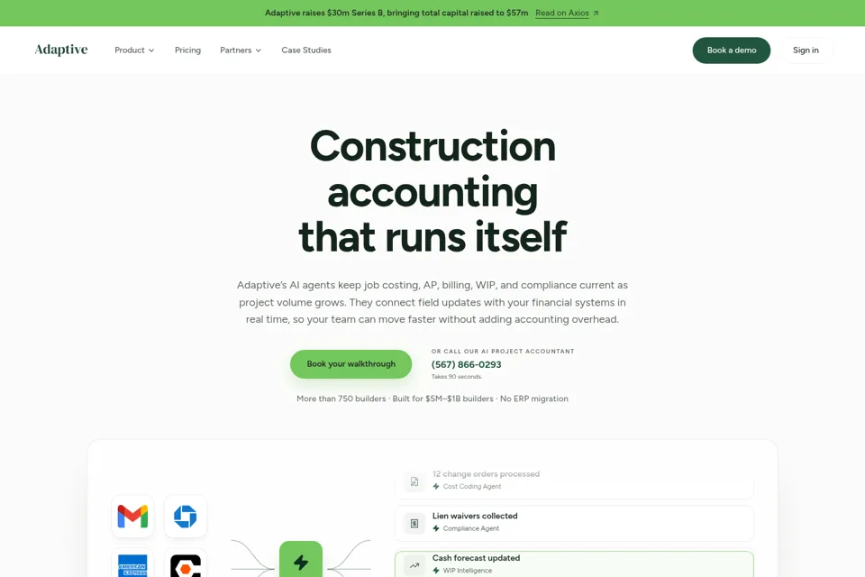 Aperçu de la landing page