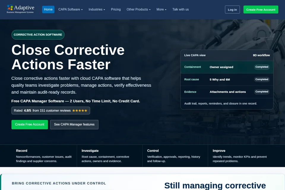Aperçu de la landing page