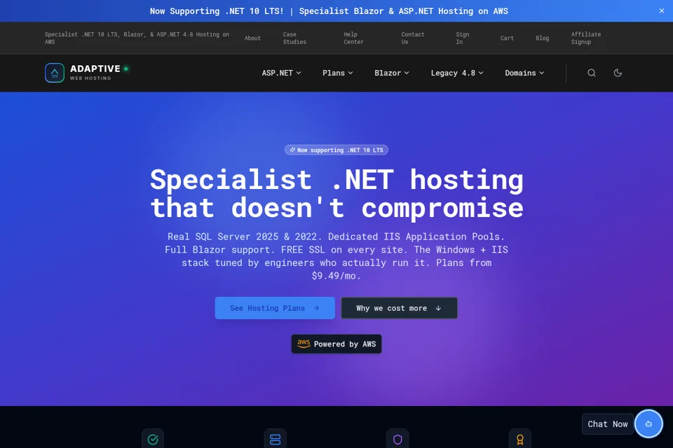 Aperçu de la landing page