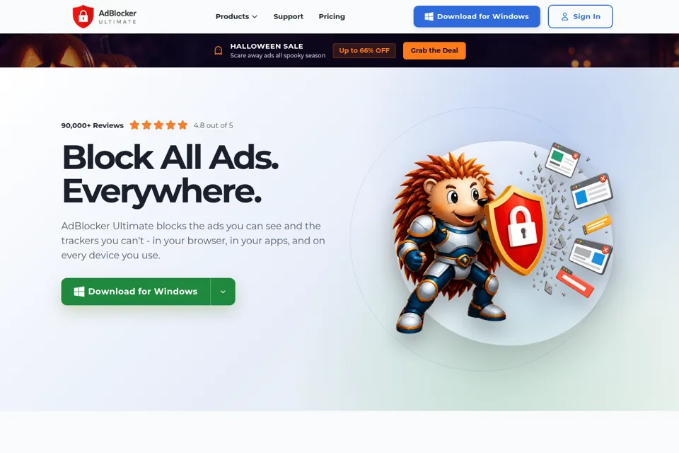 Aperçu de la landing page