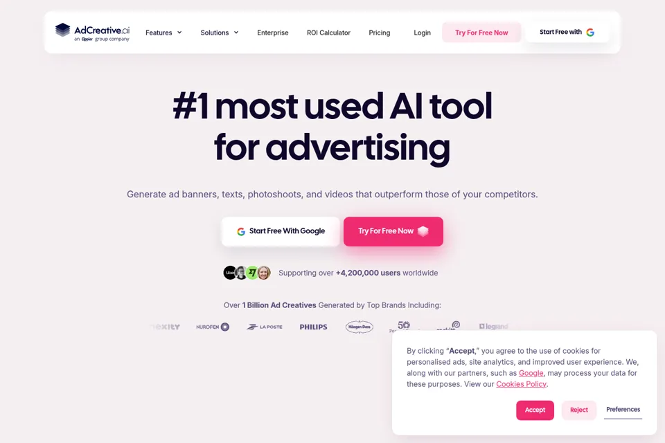 Aperçu de la landing page