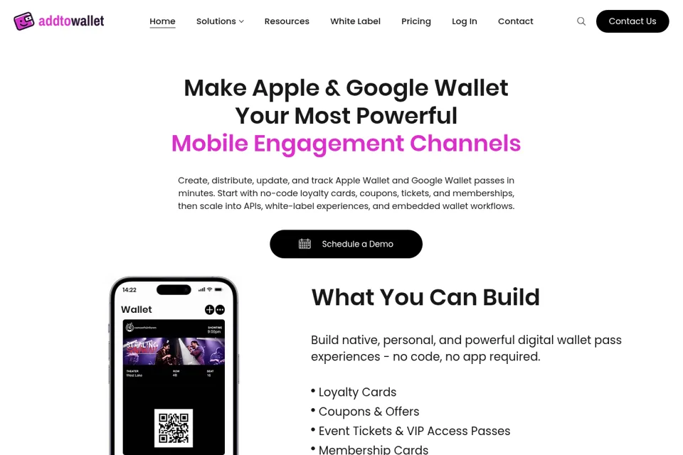 Aperçu de la landing page
