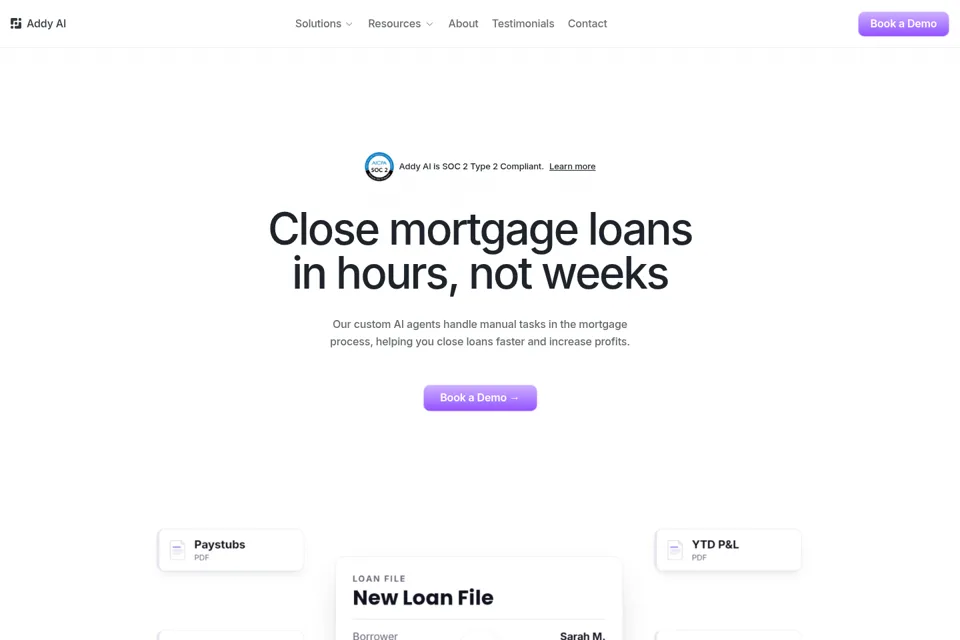Aperçu de la landing page