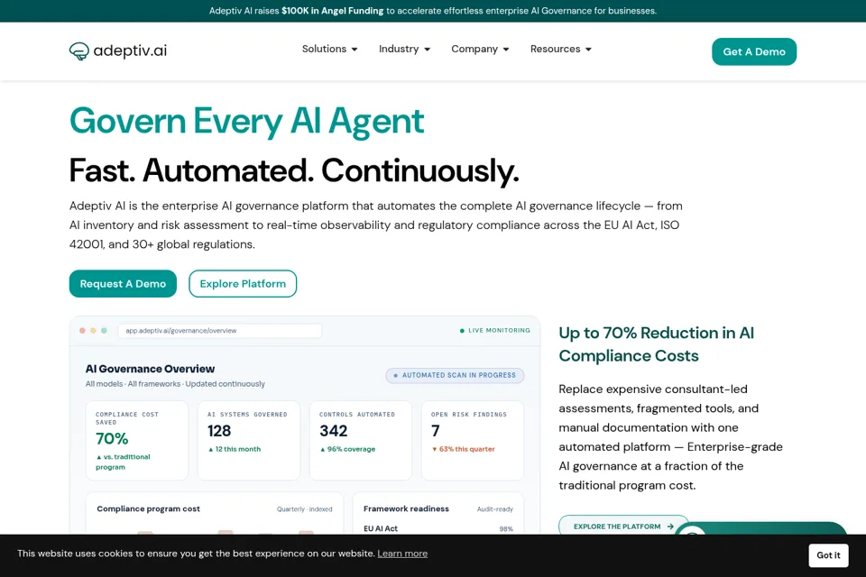 Aperçu de la landing page