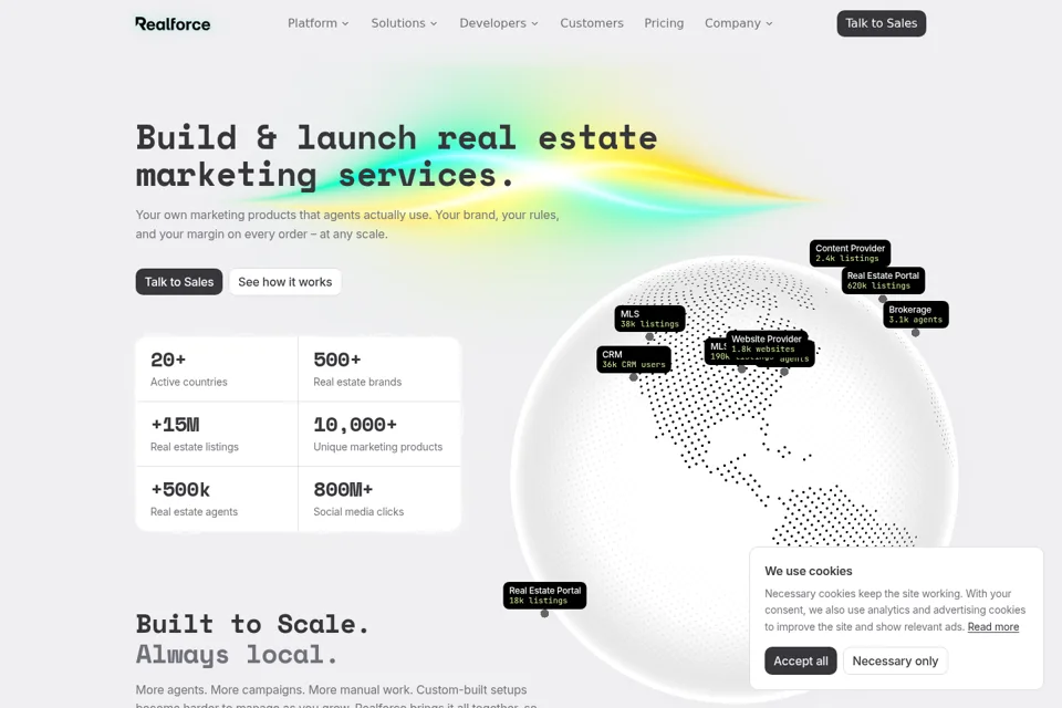 Aperçu de la landing page