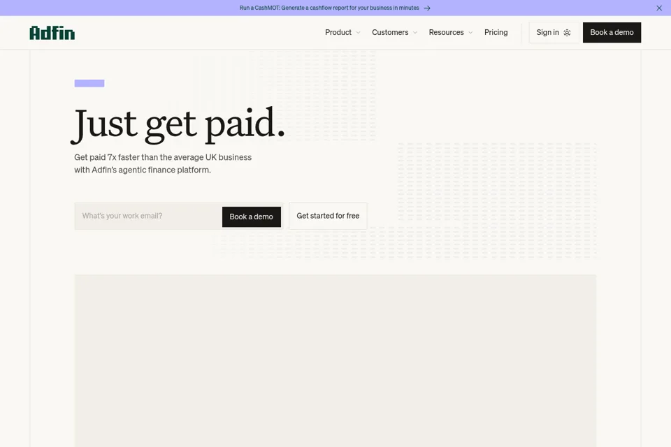 Aperçu de la landing page