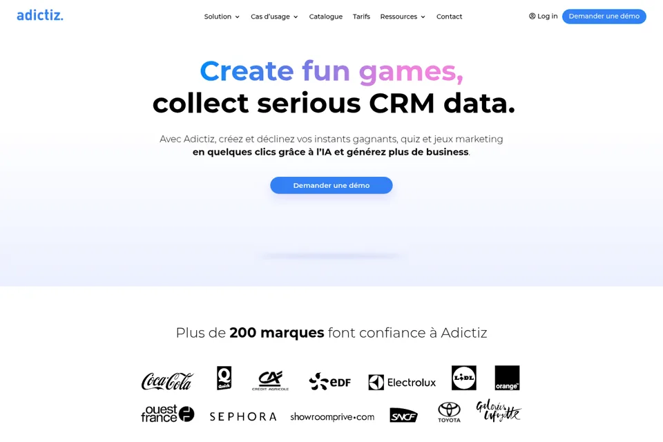 Aperçu de la landing page