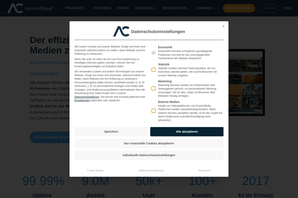 Aperçu de la landing page