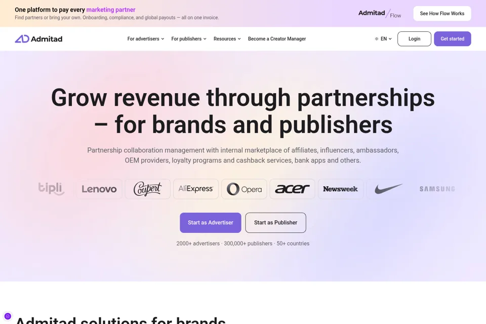 Aperçu de la landing page