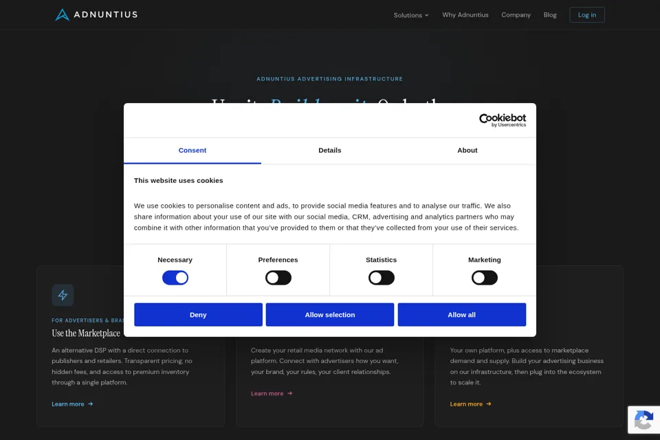 Aperçu de la landing page