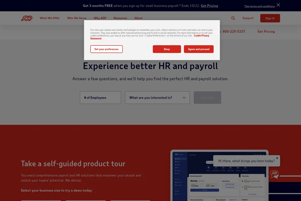 Aperçu de la landing page