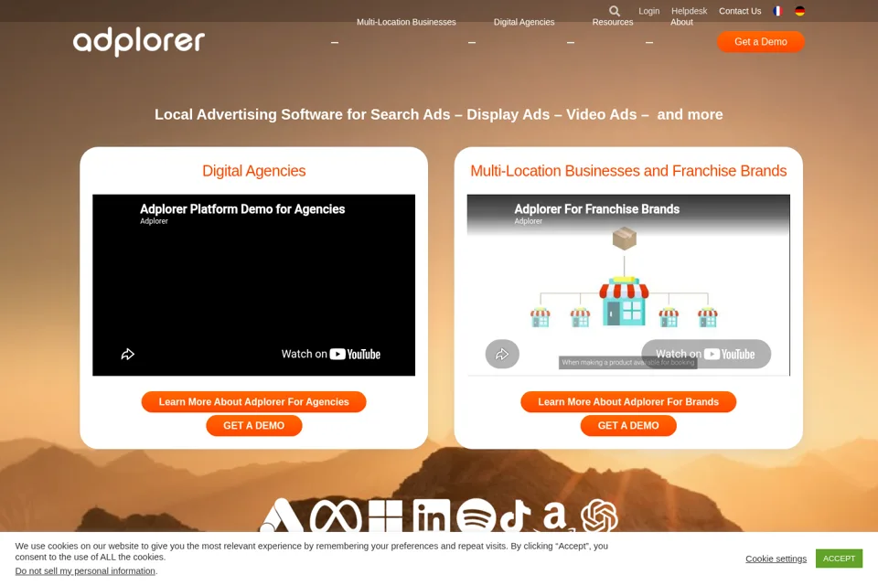 Aperçu de la landing page