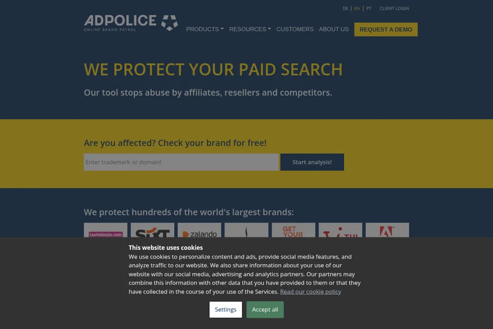 Aperçu de la landing page