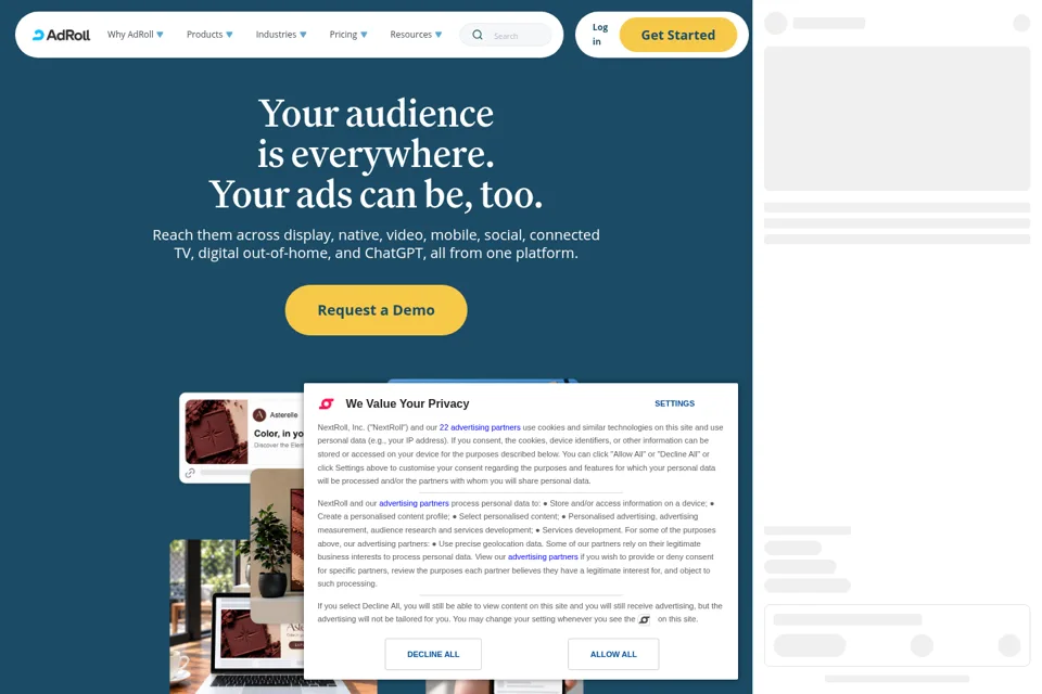 Landing page preview