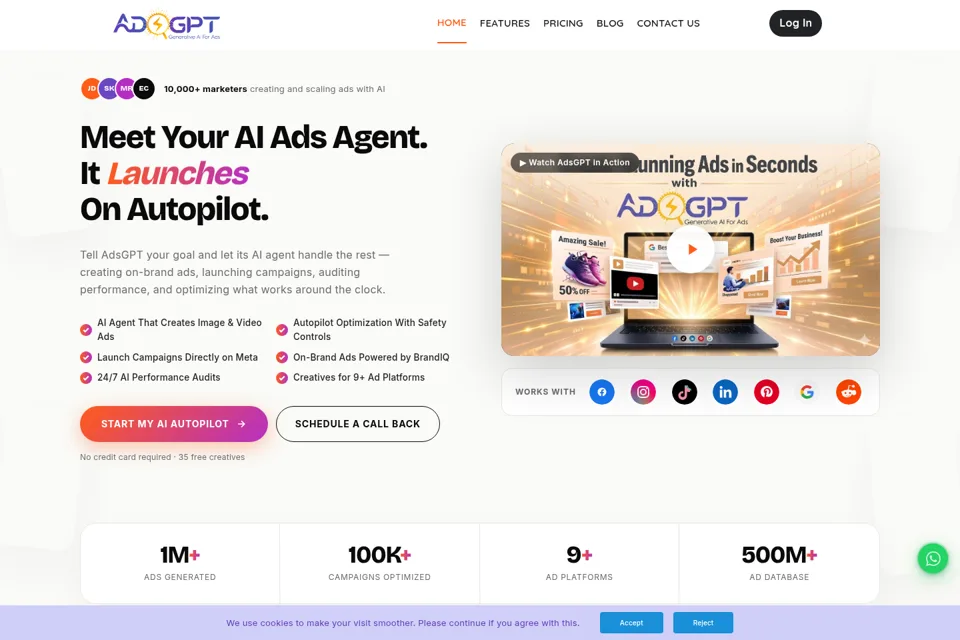 Landing page preview