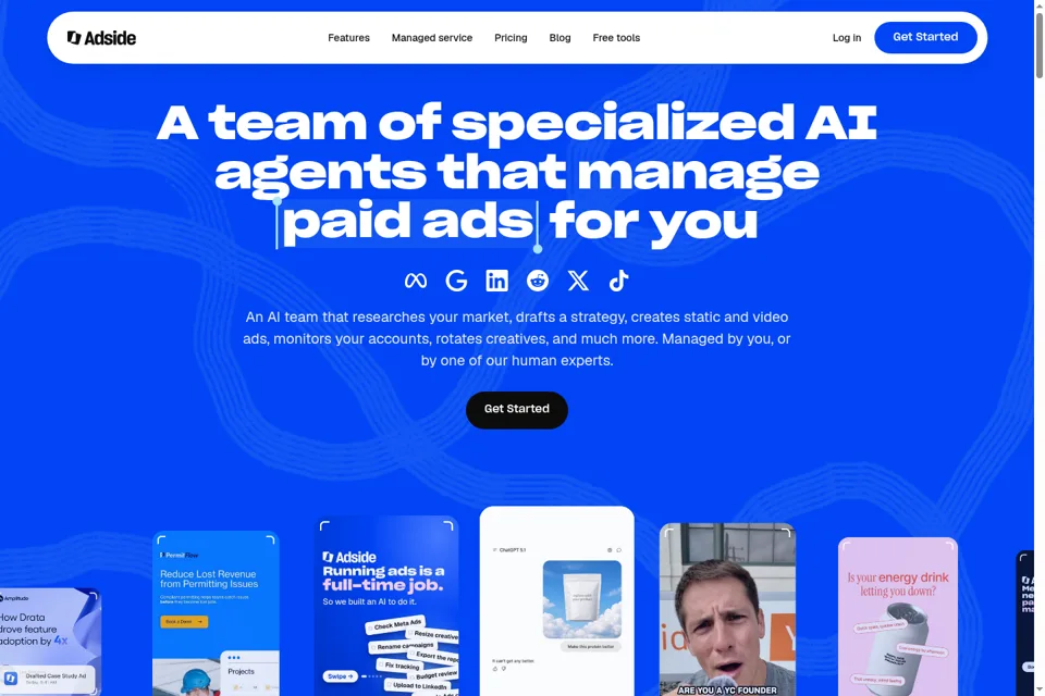 Aperçu de la landing page
