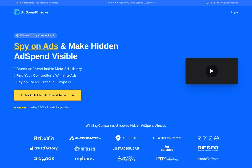 Aperçu de la landing page