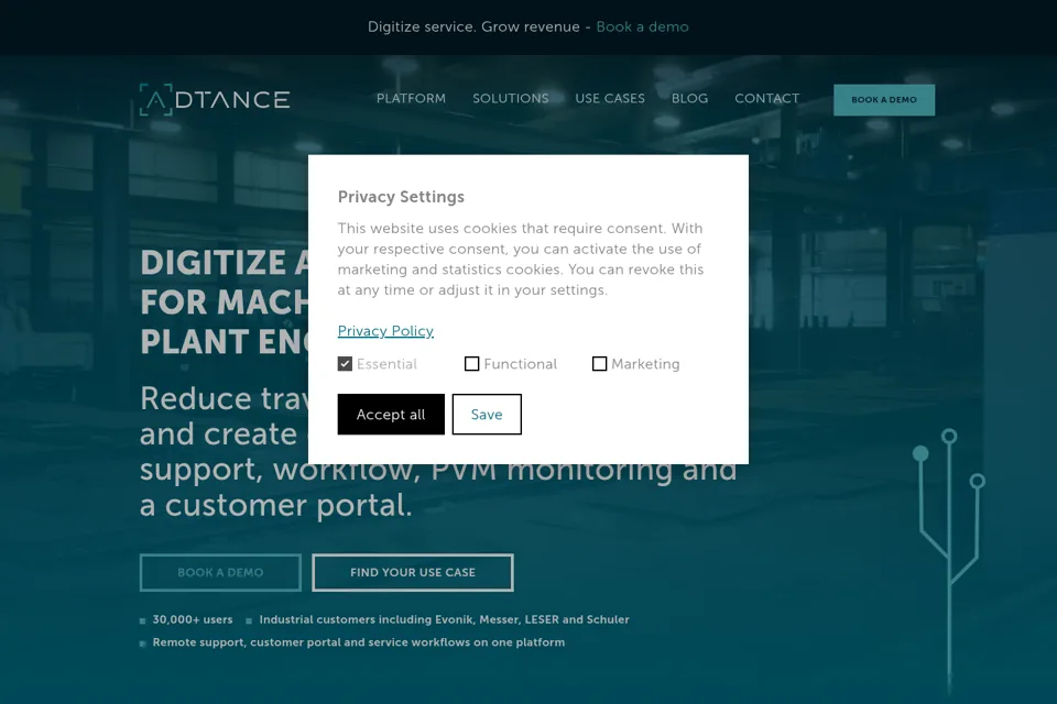 Aperçu de la landing page