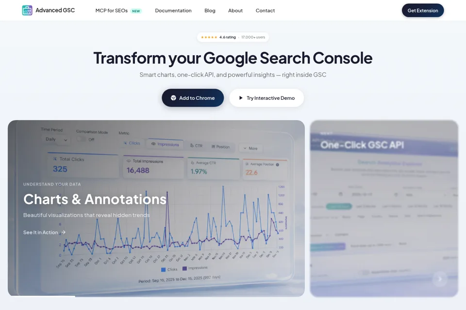 Aperçu de la landing page