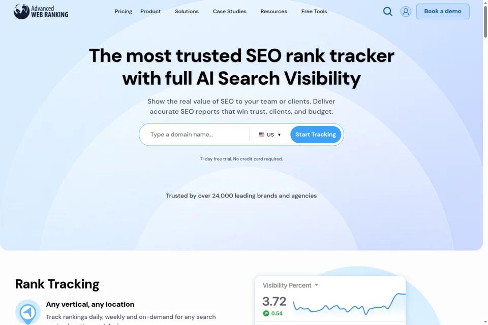 Aperçu de la landing page