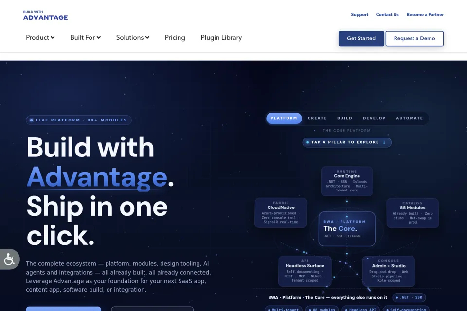 Aperçu de la landing page