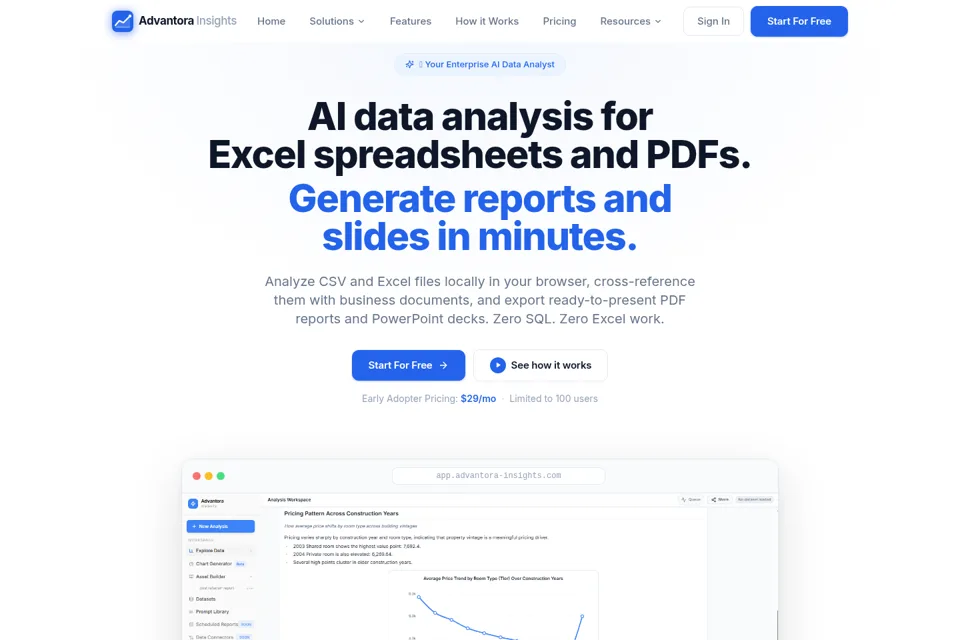 Aperçu de la landing page