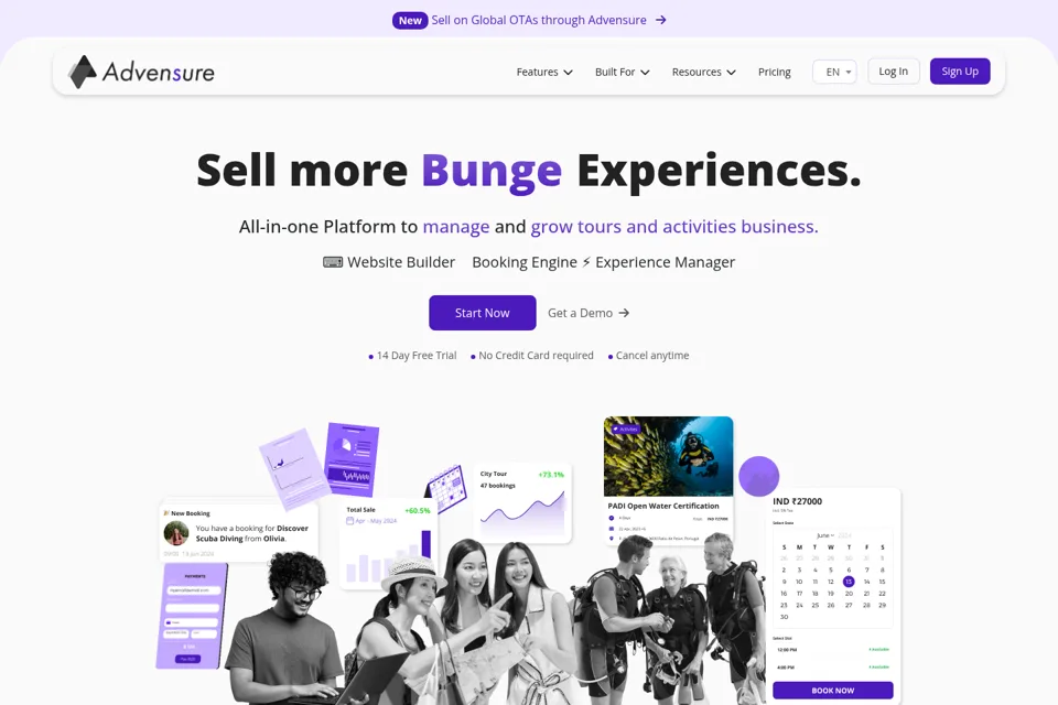 Aperçu de la landing page